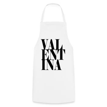 Valentina Nom Prénom Police moderne Word Art - Tablier de cuisine - blanc - Devant - AI Model Male 185 dark (185cm)