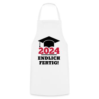 Doktorhut 2024 - Geschenk Studenten Endlich Fertig - Kochschürze - Weiß - Vorne - AI Model Male 185 dark (185cm)