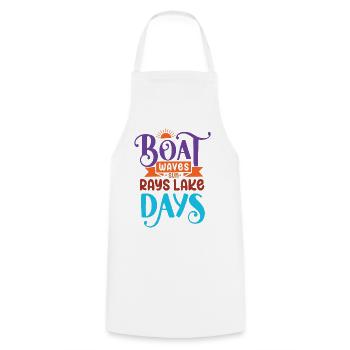 Boat Waves Sun Rays Lake Days - Cooking Apron - white - Front - AI Model Male 185 dark (185cm)