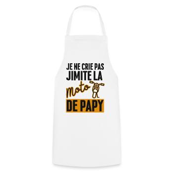 I'm not screaming I'm imitating Grandpa's Motorcycle - Cooking Apron - white - Front - AI Model Male 185 dark (185cm)