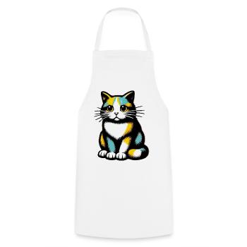 Chat - Tablier de cuisine - blanc - Devant - AI Model Male 185 dark (185cm)