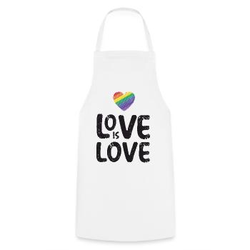 LGBTQ Pride Month - Love is Love - Cooking Apron - white - Front - AI Model Male 185 dark (185cm)