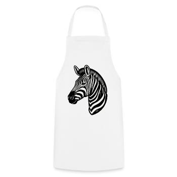Zebra - Kochschürze - Weiß - Vorne - AI Model Male 185 dark (185cm)