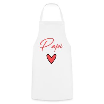 PAPY. PAPA. FÊTE DES PÈRES. BONNE FÊTE PAPA - Tablier de cuisine - blanc - Devant - AI Model Male 185 dark (185cm)