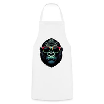 Gorilla - Cooking Apron - white - Front - AI Model Male 185 dark (185cm)