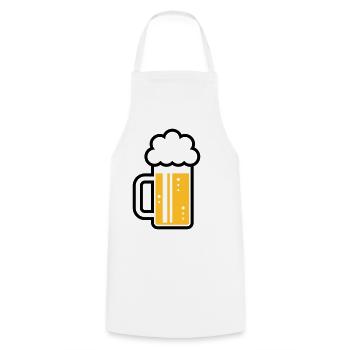XFrohsinn (Left / Gold Black) - Cooking Apron - white - Front - AI Model Male 185 dark (185cm)