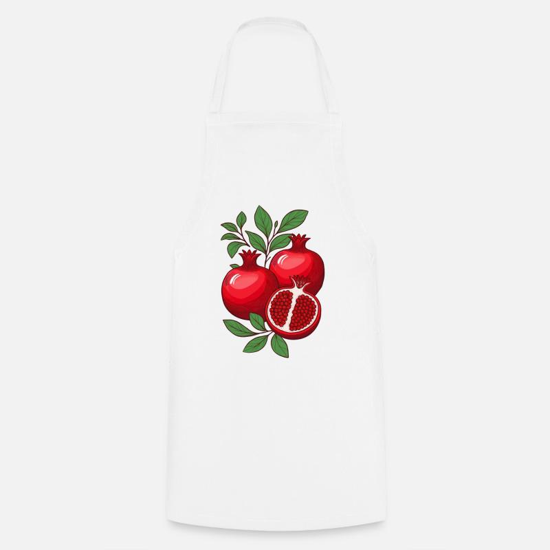 Granatapfel - Kochschürze - Weiß