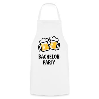 Bachelor Party (Stag Night Bavarian Beer Mugs 2C) - Cooking Apron - white - Front - AI Model Male 185 dark (185cm)