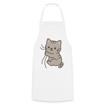 Cher petit chaton - Tablier de cuisine - blanc - Devant - AI Model Male 185 dark (185cm)