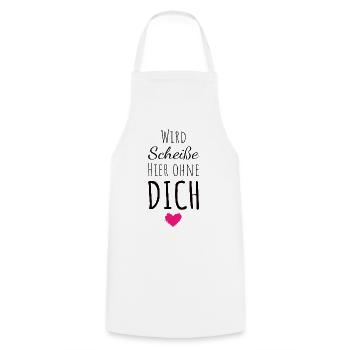 Je vais chier ici sans toi au revoir collègue - Tablier de cuisine - blanc - Devant - AI Model Male 185 dark (185cm)