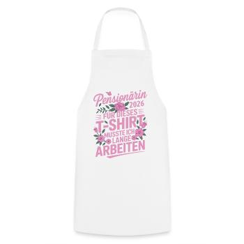Pensioner 2026 - Cooking Apron - white - Front - AI Model Male 185 dark (185cm)