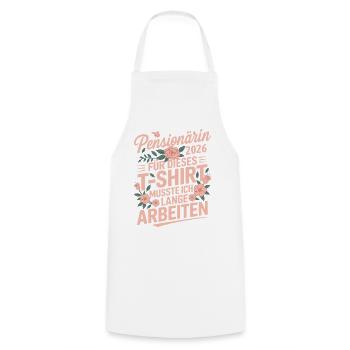 Pensioner 2026 - Cooking Apron - white - Front - AI Model Male 185 dark (185cm)