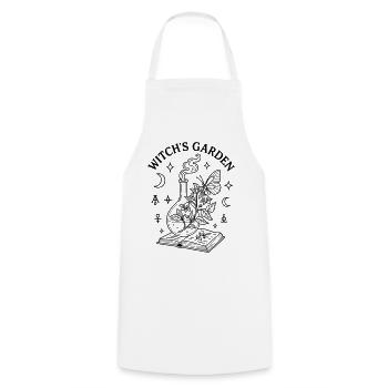 Spell Witch Book Garden - Cooking Apron - white - Front - AI Model Male 185 dark (185cm)