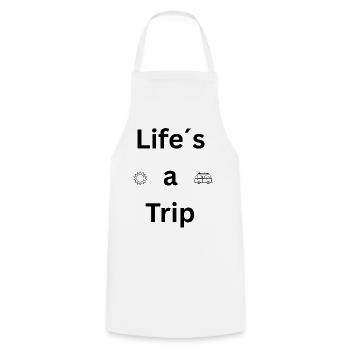 Life's a Trip – Travel Shirt - Cooking Apron - white - Front - AI Model Male 185 dark (185cm)