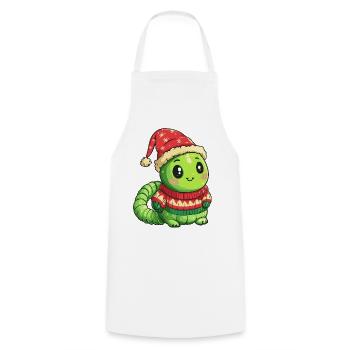 Worm Christmas - Cooking Apron - white - Front - AI Model Male 185 dark (185cm)