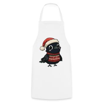 Rabe Krähe Weihnachten - Kochschürze - Weiß - Vorne - AI Model Male 185 dark (185cm)