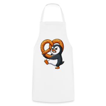 Grim Penguin with Pretzel Bavarian Funny Car - Cooking Apron - white - Front - AI Model Male 185 dark (185cm)