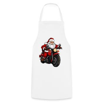 Motorradfahrer Weihnachten / Motorrad Christmas - Kochschürze - Weiß - Vorne - AI Model Male 185 dark (185cm)