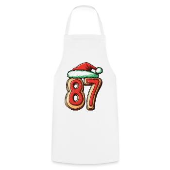 87 Number Cookie Christmas - Cooking Apron - white - Front - AI Model Male 185 dark (185cm)