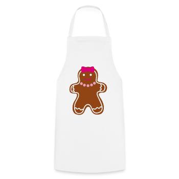 Cookie Woman Gingerbread Woman Christmas Advent - Cooking Apron - white - Front - AI Model Male 185 dark (185cm)