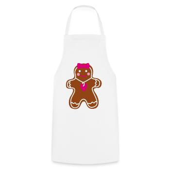 Gingerbread Woman Heart Grandma Cookie Man Christmas - Cooking Apron - white - Front - AI Model Male 185 dark (185cm)