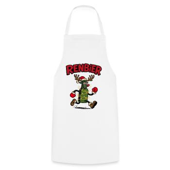 Renbier – Weihnachtsbier Geschenkidee Bier xmas - Kochschürze - Weiß - Vorne - AI Model Male 185 dark (185cm)