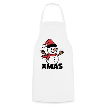 Christmas Snowman Cartoon - Cooking Apron - white - Front - AI Model Male 185 dark (185cm)