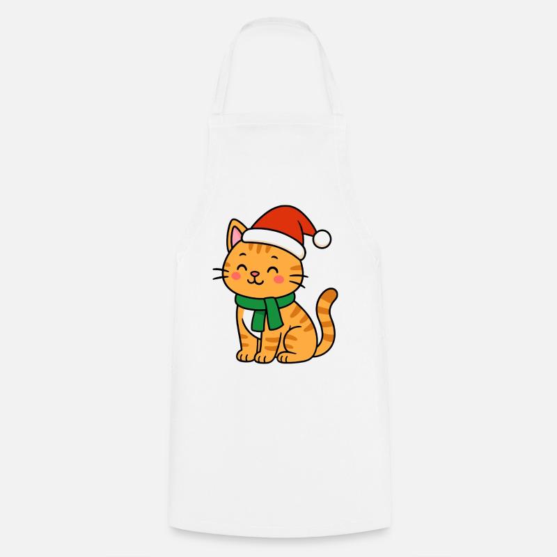 Kawaii Weihnachtskätzchen - Kochschürze - Weiß