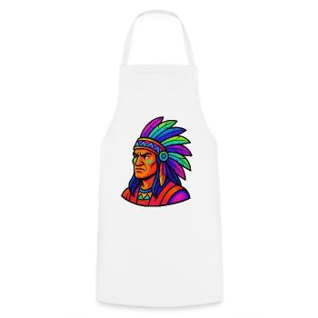 Chief Indian Comic - Cooking Apron - white - Front - AI Model Male 185 dark (185cm)