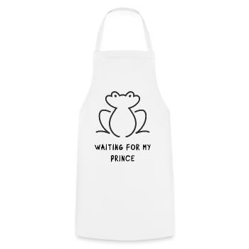 Silhouette d’art en ligne de grenouille - Tablier de cuisine - blanc - Devant - AI Model Male 185 dark (185cm)