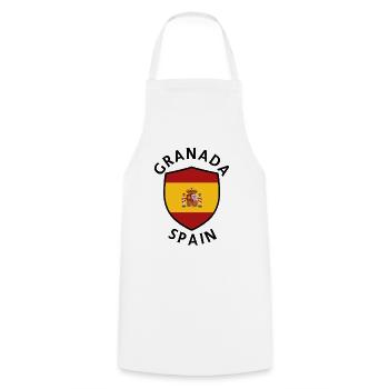 Granada-Spanien-Schild - Kochschürze - Weiß - Vorne - AI Model Male 185 dark (185cm)