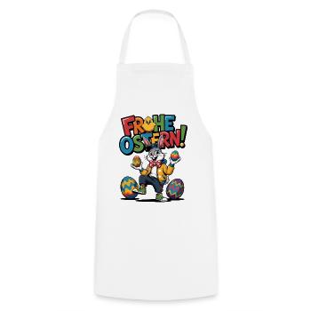 Frohe Ostern Bunny Cartoon - Kochschürze - Weiß - Vorne - AI Model Male 185 dark (185cm)