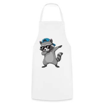 Cool Dabbing Raccoon Sonnenbrillen-Cartoon-Kunst - Kochschürze - Weiß - Vorne - AI Model Male 185 dark (185cm)