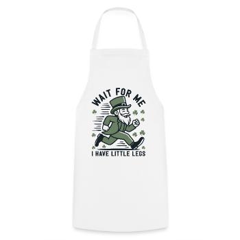 Leprechaun en fuite - Tablier de cuisine - blanc - Devant - AI Model Male 185 dark (185cm)