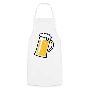 Maßkrug (beer / beer mug / beer glass / R /// 2C) - Cooking Apron - white - Front - AI Model Male 185 dark (185cm)