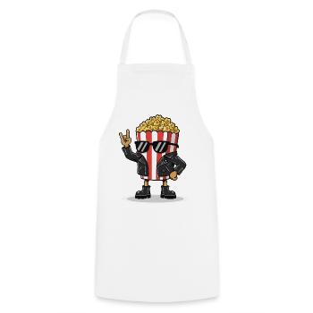 Costumes de popcorn Carnaval Musique rock rétro - Tablier de cuisine - blanc - Devant - AI Model Male 185 dark (185cm)
