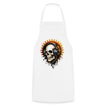Illustration de crâne avec casque - Tablier de cuisine - blanc - Devant - AI Model Male 185 dark (185cm)