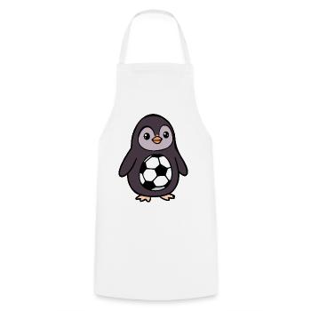 Pinguine Kinder Fußball - Kochschürze - Weiß - Vorne - AI Model Male 185 dark (185cm)