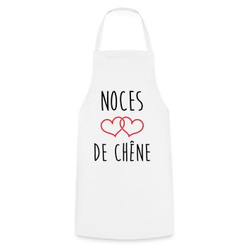 noces de Chêne 80 ans de mariage - Tablier de cuisine - blanc - Devant - AI Model Male 185 dark (185cm)