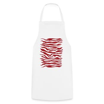 Zebra Muster rot - Kochschürze - Weiß - Vorne - AI Model Male 185 dark (185cm)