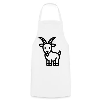 goat - Cooking Apron - white - Front - AI Model Male 185 dark (185cm)