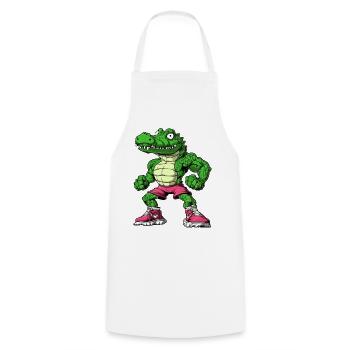 Gym Alligator - Kochschürze - Weiß - Vorne - AI Model Male 185 dark (185cm)