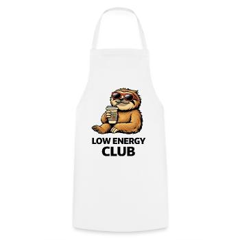 Low Energy Sloth Coffee Club - Cooking Apron - white - Front - AI Model Male 185 dark (185cm)