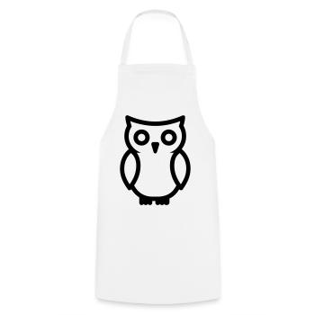 Owl - Cooking Apron - white - Front - AI Model Male 185 dark (185cm)