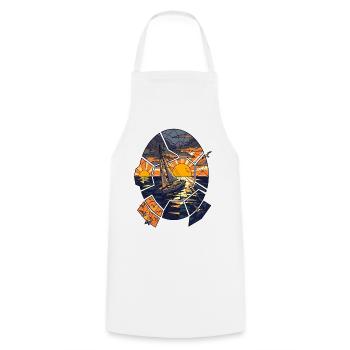 Sailboat at sunset - Cooking Apron - white - Front - AI Model Male 185 dark (185cm)