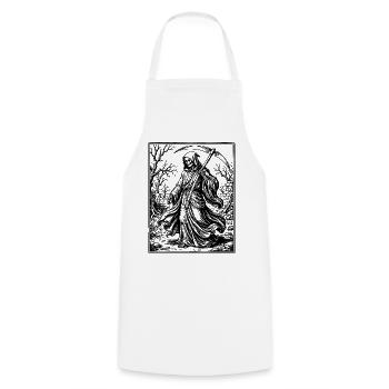 Grim Reaper Gotische Illustration - Kochschürze - Weiß - Vorne - AI Model Male 185 dark (185cm)
