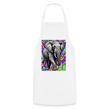 éléphant - Tablier de cuisine - blanc - Devant - AI Model Male 185 dark (185cm)