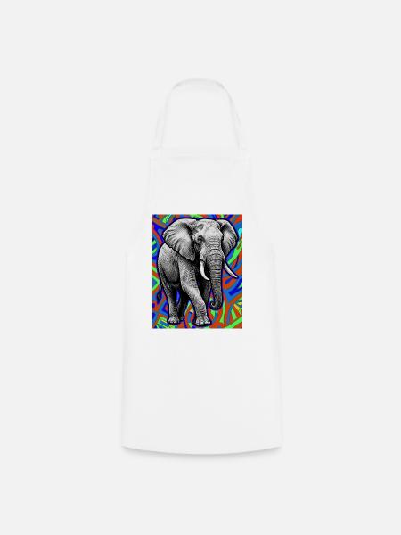 Elefant - Kochschürze - Weiß