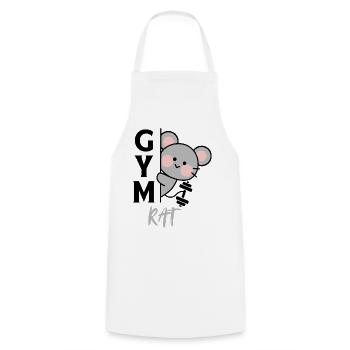 Souris Kawaii Coin - Tablier de cuisine - blanc - Devant - AI Model Male 185 dark (185cm)
