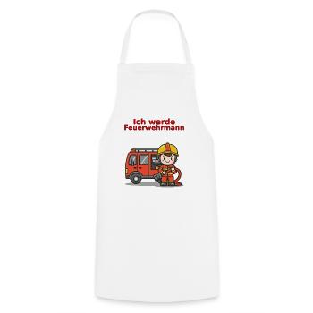 Ich werde Feuerwehrmann – Süßes Feuerwehr-Shirt  - Kochschürze - Weiß - Vorne - AI Model Male 185 dark (185cm)